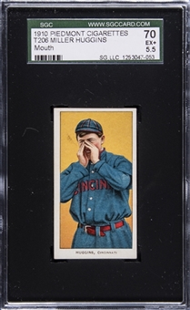 1909-11 T206 White Border Miller Huggins, Hand at Mouth - SGC EX+ 5.5